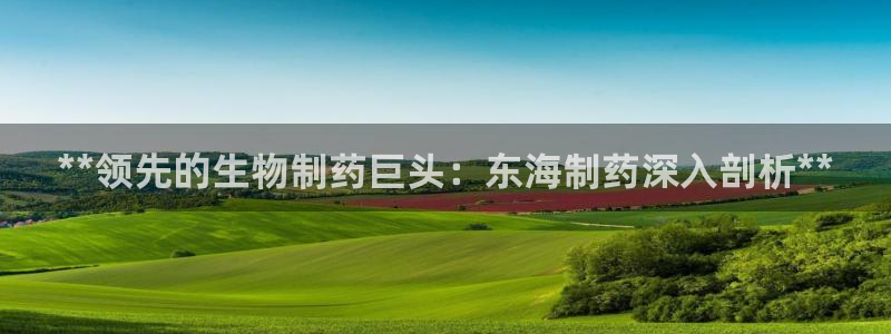 九游会老哥俱乐部社区论坛：**领先的生物制药巨头：东海制药深入剖析**
