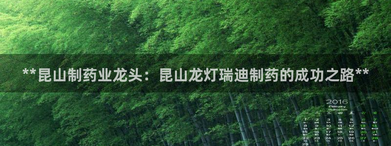 九游会老哥俱乐部必备的交流社区：**昆山制药业龙头：昆山龙灯瑞迪制药的成功之路**