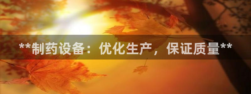 老哥吧九游会：**制药设备：优化生产，保证质量**