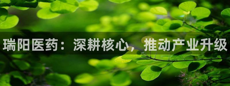 九游老哥俱乐部官网登录网址：瑞阳医药：深耕核心，推动产业升级