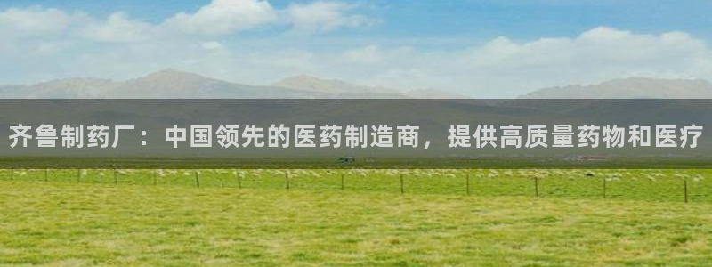 九游会老哥必备的交流社区九：齐鲁制药厂：中国领先的医药制造商，提供高质量药物和医疗